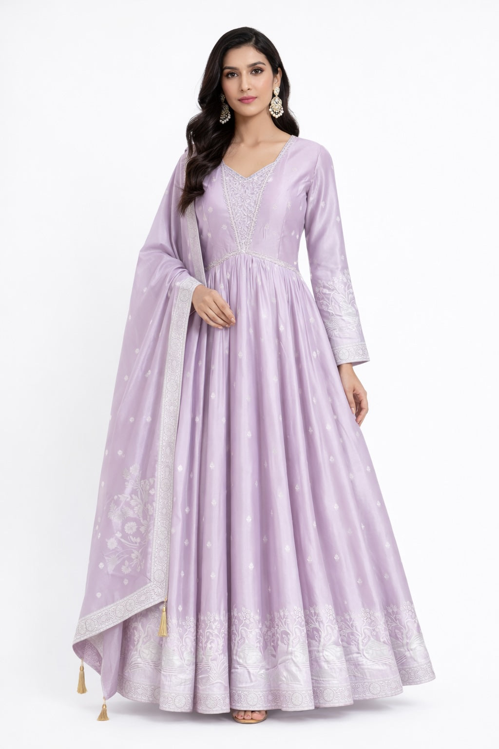 Lavender Bloom Anarkali Set