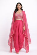 Rani Pink Dhoti Skirt Set