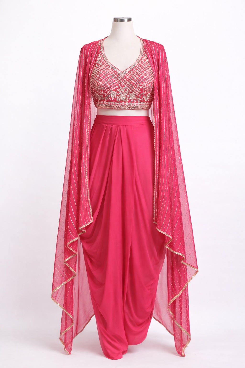 Rani Pink Dhoti Skirt Set