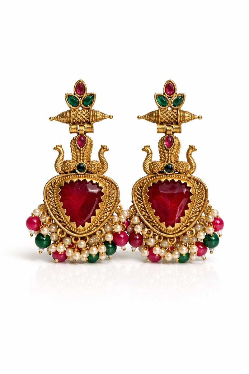 Elegant Peacock Statement Earrings