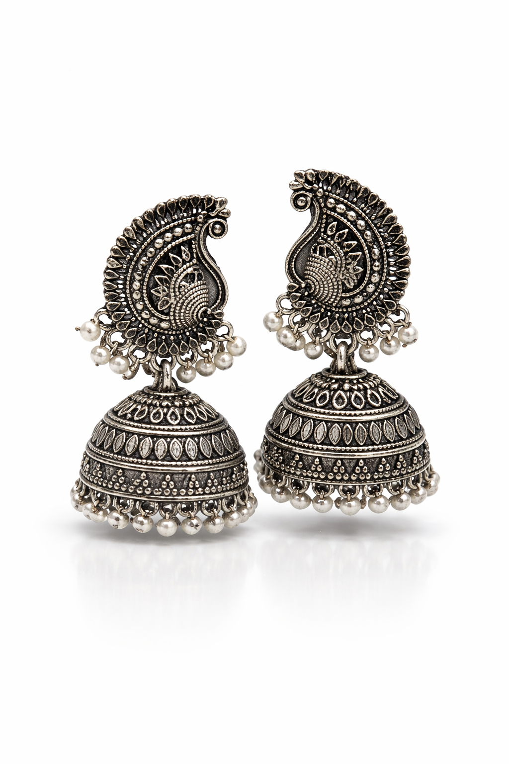 Oxidized Jhumka Earrings