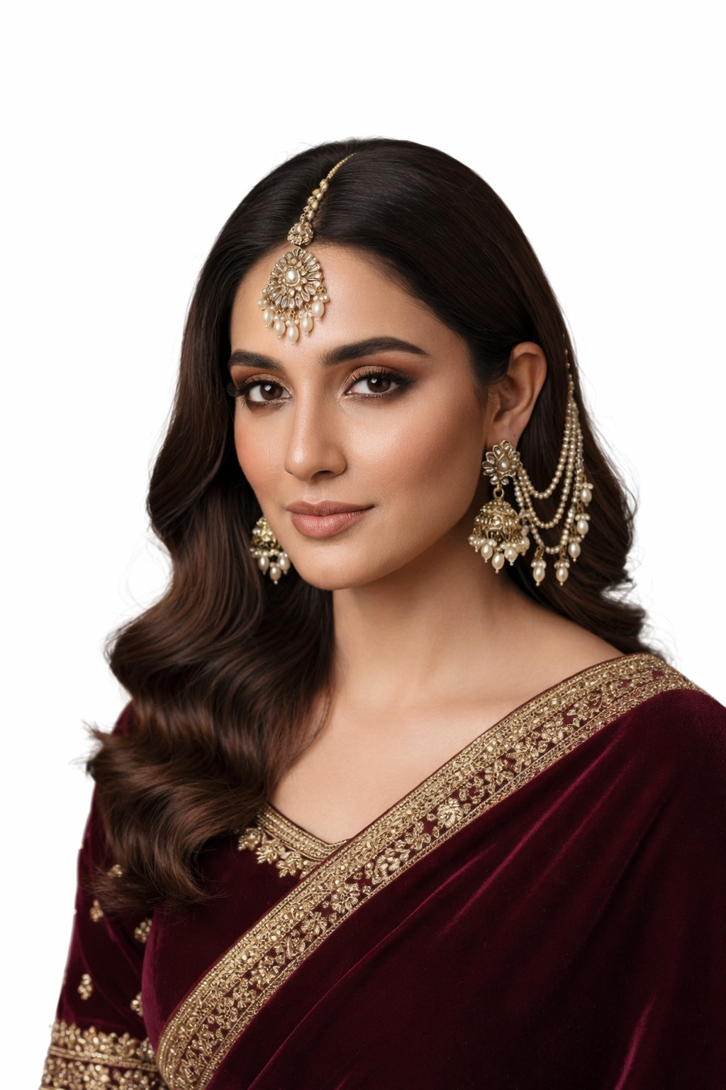 Noor Jhumka, Saharay & Maang Tikka Set