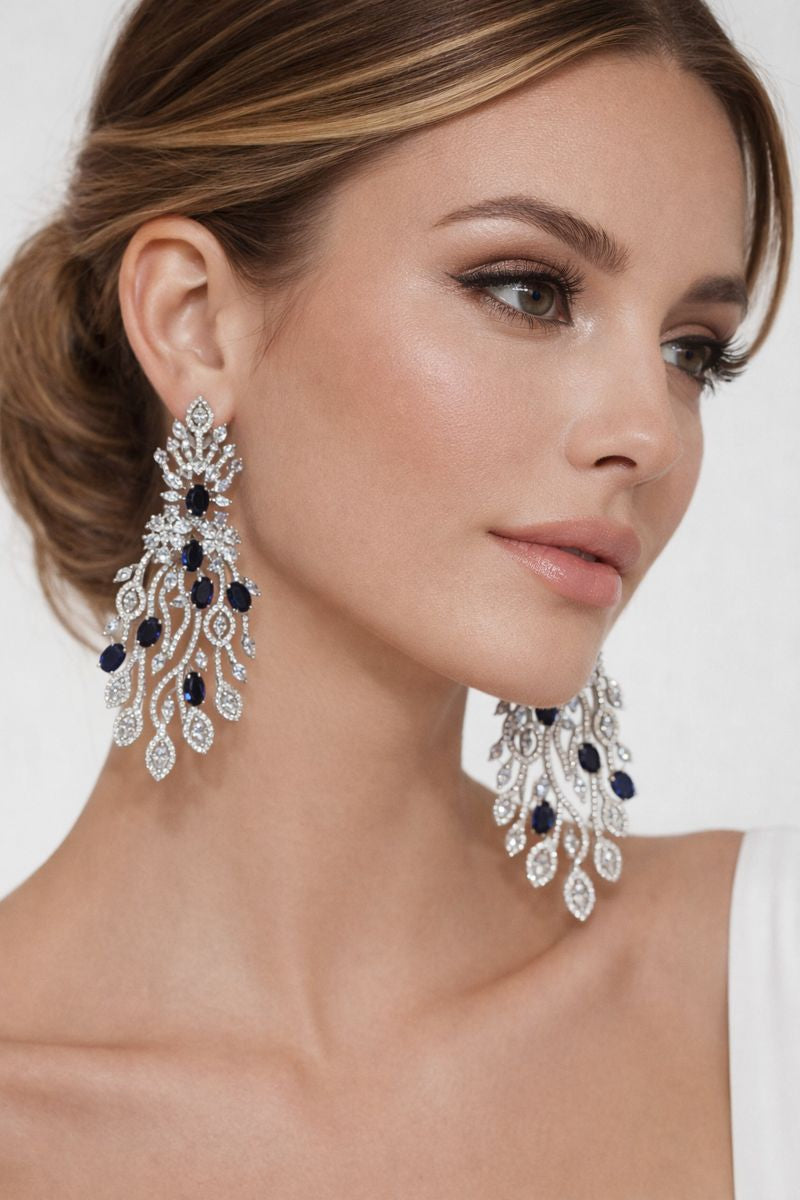 Aurora Cascade Crystal Drop Earrings