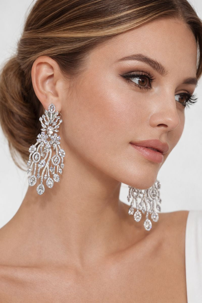 Aurora Cascade Crystal Drop Earrings