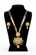 Heritage Pearl & Gold Temple Pendant Necklace Set