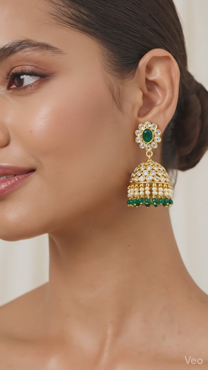 Kundan Jhumka Earrings